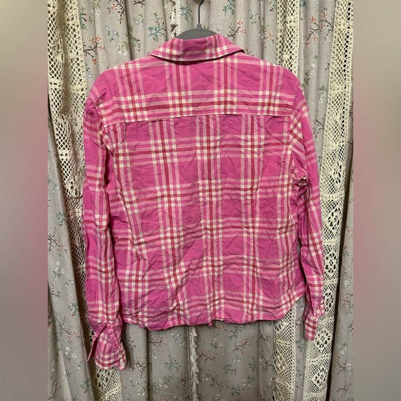 J. McLaughlin Pink Plaid Button Up Shirt Size 14 - Picture 3 of 3